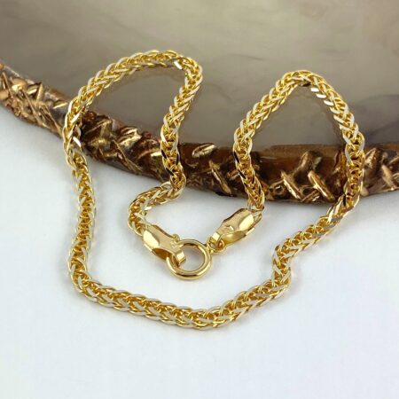 ZŁOTA bransoletka splot "LISI OGON" PRÓBA 585 (14K) długość 20 cm