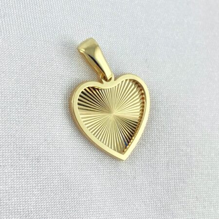 ZŁOTA zawieszka SERCE diamentowane zdobienie PRÓBA 585 (14K)