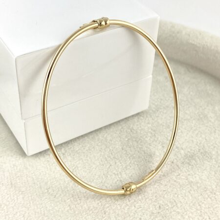 ZŁOTA bransoletka BANGLE sztywna OWALNA PR. 585 (14K)