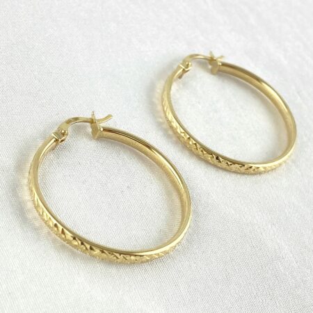 Lśniące ZŁOTE kolczyki diamentowane KOŁA średnica 2,8 cm PRÓBA 585 (14K)