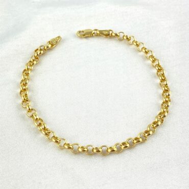 Supermodna ZŁOTA bransoletka ROLO 4 mm PRÓBA 585 (14K) długość 18,5 cm