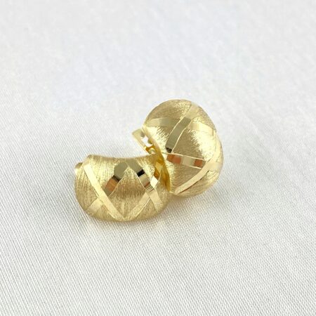 Zjawiskowe ZŁOTE kolczyki DIAMENTOWANE lśniące PRÓBA 585 (14K)