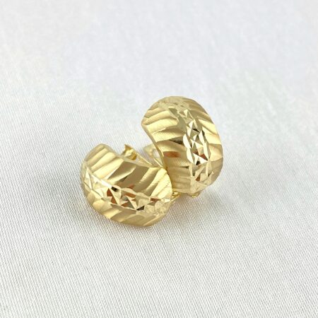 Efektowne ZŁOTE kolczyki DIAMENTOWANE zdobienie PRÓBA 585 (14K)