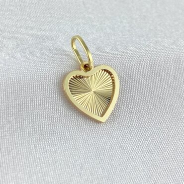 Subtelna ZŁOTA zawieszka SERCE diamentowane zdobienie PRÓBA 585 (14K)
